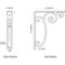 Ekena Millwork Avery Wrought Iron Bracket, (Triple center brace), Antiqued Warm Silver 2"W x 12"D x 15"H BKTM02X12X15TAVAWS - alternate 2